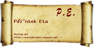 Péntek Eta névjegykártya